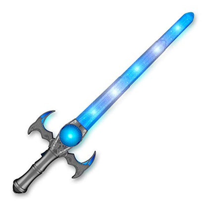 Light Up Medieval Toy Sword with Icy Blue & White LED Lights