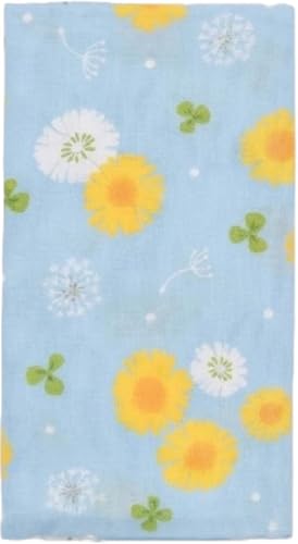 Japanese Gauze Tenugui Towel – 100% Cotton Made in Japan – Quick Dry, Soft & Lightweight Kitchen Tea Towel, Face & Hand Towel for Travel, Gym and Daily Use (1, Dandelion Pattern Blue, Medium) - color: Dandelion Pattern Blue