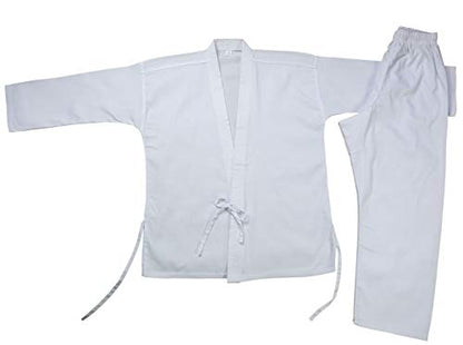 Karate Uniform with Free Belt , White Karate Gi for Kids & Adult Size 000-6 - size: Size 4/170CM (5'5"-5'9")