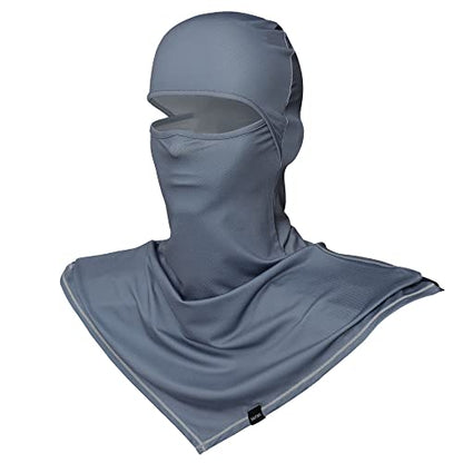 Balaclava Summer Protection Face Mask Breathable Motorcycle Hood Helmet Liners Outdoor Cycling Hiking Sports - color: Light Grey.