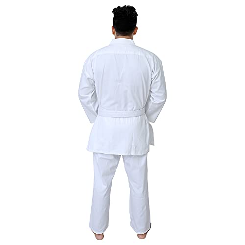 G4 Karate Suit GI Aikido Training Adult Student Uniform Set Free Belt Black White - color: White, size: 1/140cm
