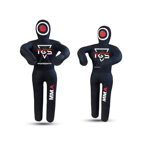 MMA Grappling Dummy Brazilian JIU Jitsu BJJ Punching Bag for Self Defense Wrestling Judo Karate Boxing Throwing Submission Standing Position - UNFILLED - color: Full Black, size: 5FT / 59"