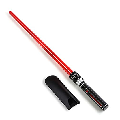 MewduMewdu Light up Saber Toy with Electronic Lights & FX Sound Effect for Kids and Adults, Red LED Light Expandable Light Sword Toy for Party, Halloween, Holiday, Birthday Roleplay(with Belt Clip) - style: with Belt Clip