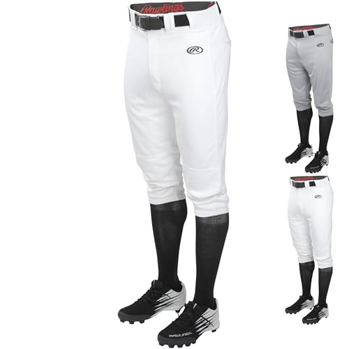 Rawlings | Launch Series Baseball Pants | Knicker Fit | Youth Sizes | Solid | Multiple Colors - color: White, size: Small