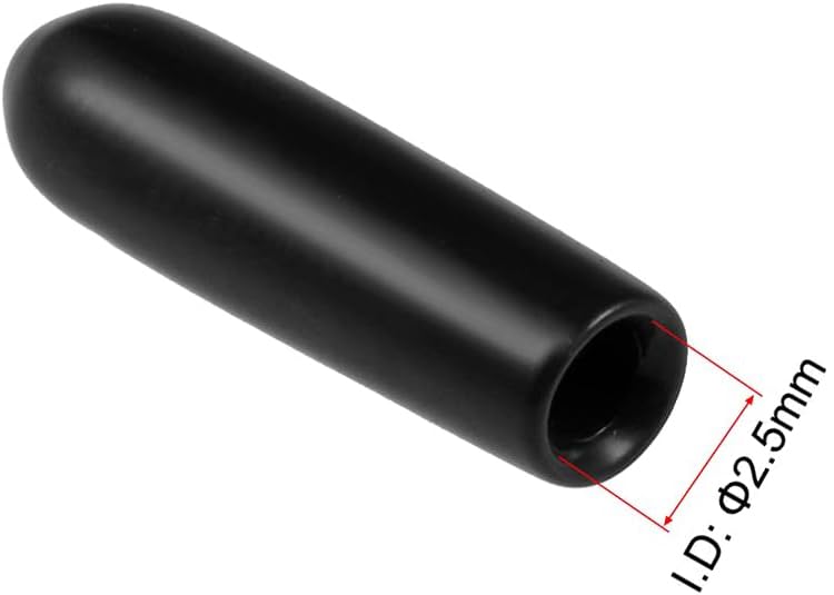 50pcs Rubber End Caps 2.5mm ID Vinyl Round End Cap Cover Screw Thread Protector Vinyl Bolt Screw Cover Caps Rubber Screw Caps Rubber Bolt Covers Caps - size: 2.5 mm