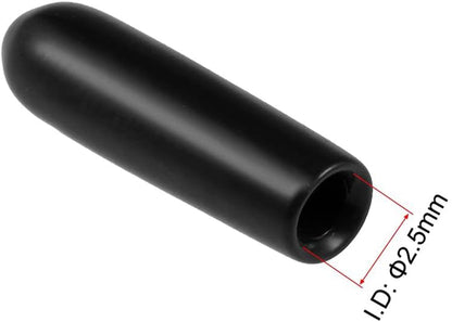 50pcs Rubber End Caps 2.5mm ID Vinyl Round End Cap Cover Screw Thread Protector Vinyl Bolt Screw Cover Caps Rubber Screw Caps Rubber Bolt Covers Caps - size: 2.5 mm