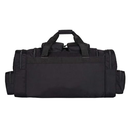 Heavy Duty Range Duffel Quality Tactical Gear Travel Sports Equipment Gym Bag Lockable Zippers with US Flag Patch (33" Black) - size: 33" Black