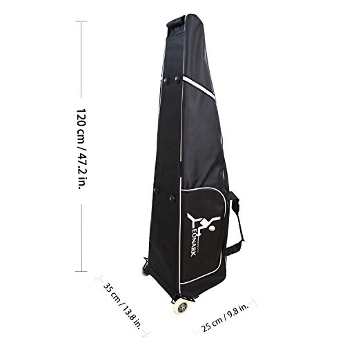 LEONARK Fencing Draw-bar Wheel Bag for Epee Saber and Foil - Hema Sword Bag Trolley Case for Fencing Suit and Mask - color: Wheeled Black