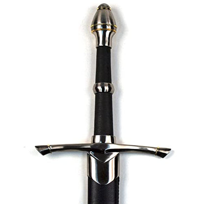 Ace Martial Arts Supply 36" Medieval Knight Arming Sword with Scabbard – Unsharpened Stainless Steel for Cosplay & Display - color: Chivalry Golden Ring