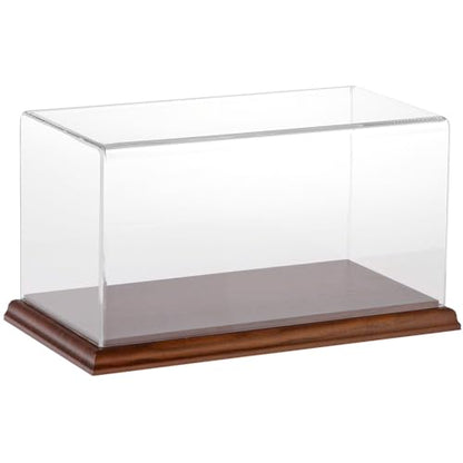 Plymor Clear Acrylic Display Case with Hardwood Base, 10" W x 5" D x 5" H - color: Hardwood Base