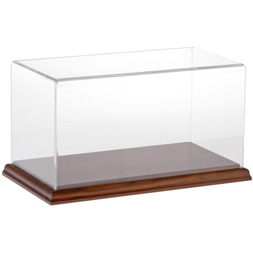 Plymor Clear Acrylic Display Case with Hardwood Base, 10" W x 5" D x 5" H - color: Hardwood Base