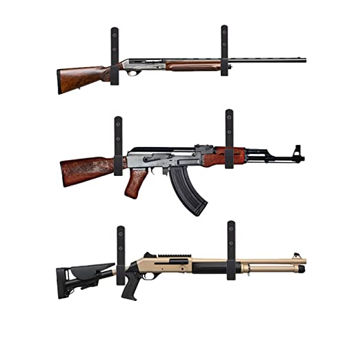 HEKAGURA Metal Gun Rack Storage Rifles Shotgun Hooks Wall Mount Hangers for Any Rifles Shotguns Archery Bow with Soft Padding and Heavy Duty Steel… - color: 4Pack Black