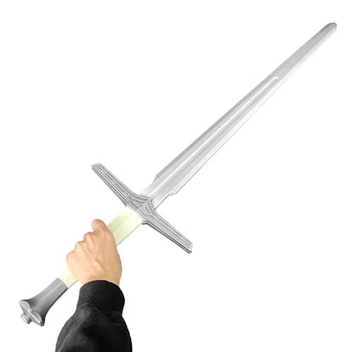 Full Size Medieval Foam Practice Sword for Cosplay LARP Costume Halloween - style: Silver - White