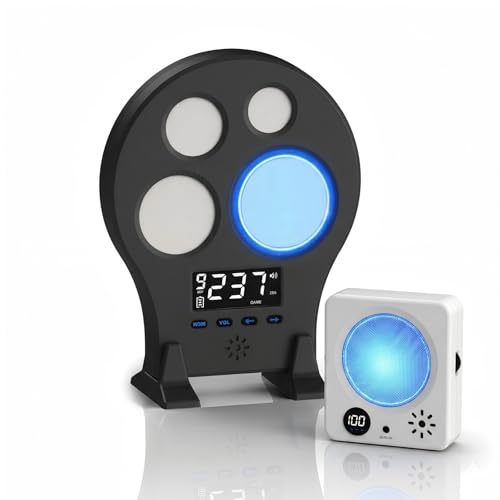 Dual Electronic Practice Targets Bundle – Portable Scoring Target with 4-Zone Display & Compact Steel Sound Feedback Target for Indoor Skill Training Kit