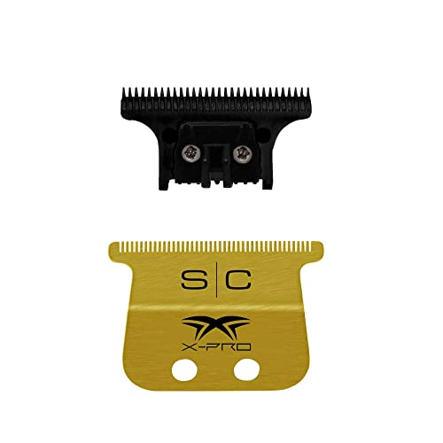 StyleCraft Replacement Hair Trimmer Blade Cutter Set Professional Grade - color: Wide X-pro Gold Titanium - the One Black Diamond