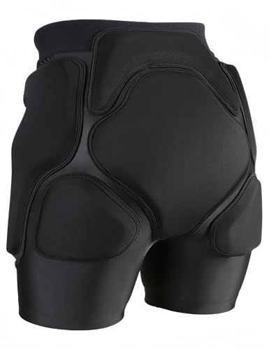3D Protection Padded Shorts, Hip Butt Tailbone Crash Pad Pants, Impact Protective Gear for Figure Skating Snowboarding Ski Roller Skateboard - color: Black, size: X-Large