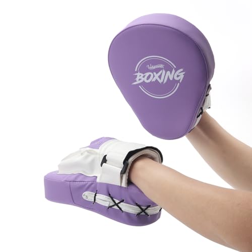 Valleycomfy Boxing Pads Curved Focus Punching Mitts for Men Women - color: Purple