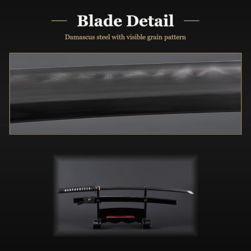 Four Winds Katana, Damascus Steel Hand Forged Full Tang Japanese Sword