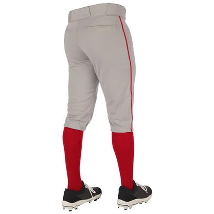 Champro Boys Triple Crown 2.0 Baseball Knickers with Braid - color: Grey, Scarlet, size: X-Large