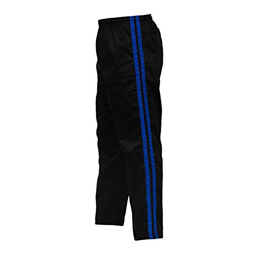 Ultimate - Martial Arts Striped Karate Pants Cotton & Polyester Blended - Kids Adults Unisex - color: Blue, size: 000