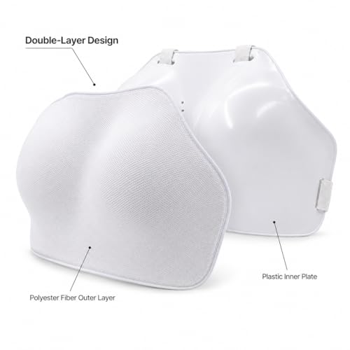 Women’s Fencing Chest Protector, Hema Chest Guard with Polyester-Covered Front Panel and Adjustable Back Straps, Lightweight Training Chest Guard for Hema and Fencing - size: Medium