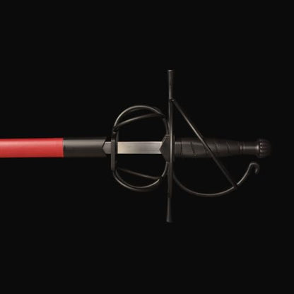 43.5" Unsharpened Renaissance Rapier Sword, Swept Hilt Stainless Steel Fencing Sword with Black Scabbard for LARP, Cosplay, Collection & Costume Display - style: Style 4