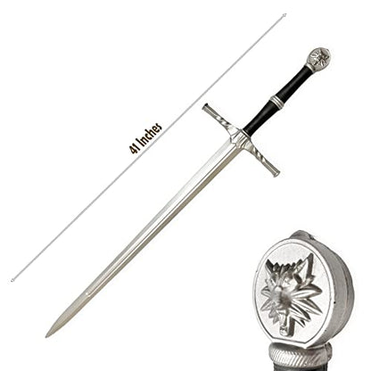 41 Inch Medieval Foam Hunting Long Sword for Cosplay LARP Costume Halloween - style: Steel
