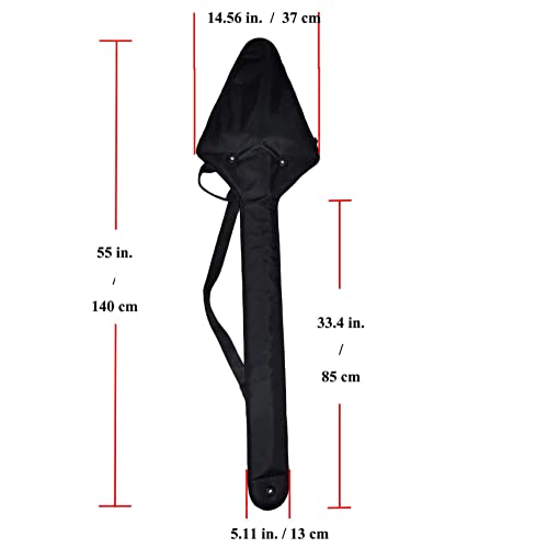 LEONARK Black Hema Fencing Long Sword Feder Zweihander Sword Padded Storage Bag - 55in Portable Single-shoulder Backpack