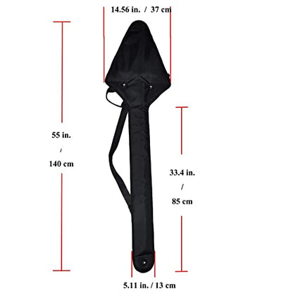 LEONARK Black Hema Fencing Long Sword Feder Zweihander Sword Padded Storage Bag - 55in Portable Single-shoulder Backpack