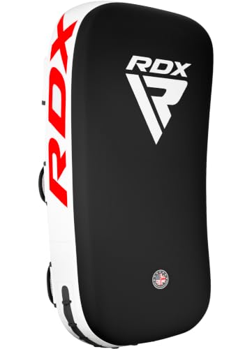 RDX Muay Thai Pad for Training, Curved Kickboxing Kicking Strike Shield, Coaching Kick Boxing, MMA, Martial Arts, Karate, Taekwondo, Punching, Foot, Knee and Elbow Target - color: White