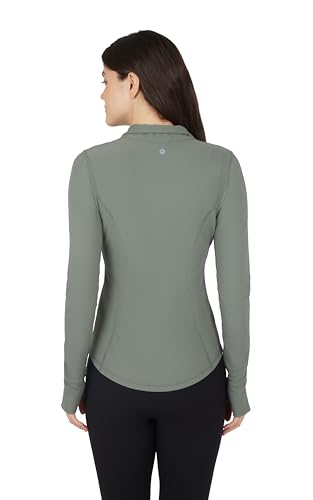 Interlink Ribbed Princess Seam Performance Jacket - color: Classic Mulled Basil Ribbed, size: Small