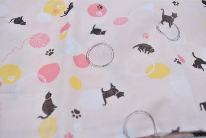 Japanese Gauze Tenugui Towel – 100% Cotton Made in Japan – Quick Dry, Soft & Lightweight Kitchen Tea Towel, Face & Hand Towel for Travel, Gym and Daily Use (1, Cat Ball Pattern Pink, Medium) - color: Cat Ball Pattern Pink