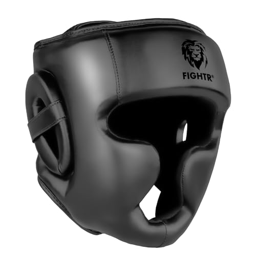 FIGHTR Boxing Headgear with Best fit | Boxing Helmet Guard for Sparring | Adjustable Size for MMA, Muay Thai, Kickboxing & Martial Arts - color: All Black, size: X-Large