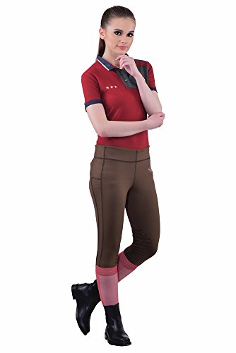 TuffRider Women's Ventilated Schooling Tights - color: Chocolate W/ Chocolate, size: X-Small