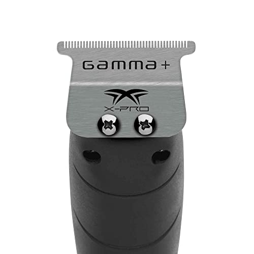 GAMMA+ Hair Trimmer Fixed Moving Blade Replacement Professional Grade - style: X-Pro Wide Stainless Steel with Black The One Moving Trimmer Blade Set