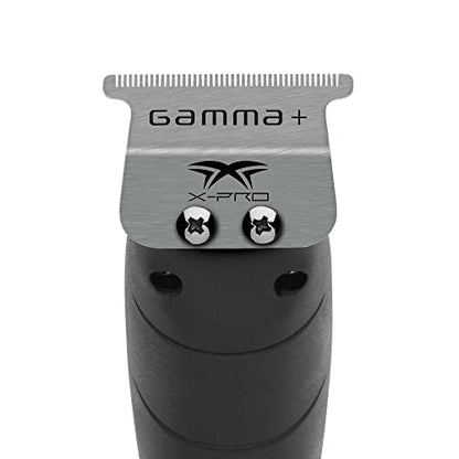 GAMMA+ Hair Trimmer Fixed Moving Blade Replacement Professional Grade - style: X-Pro Wide Stainless Steel with Black The One Moving Trimmer Blade Set
