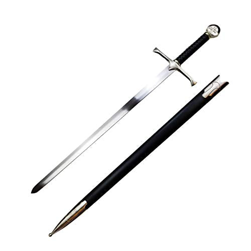 Medieval Sword One Hand Sword, Dull Blade. for Collection, Gift, Show and Fair Cosplay and LARP - color: Templar-Silver