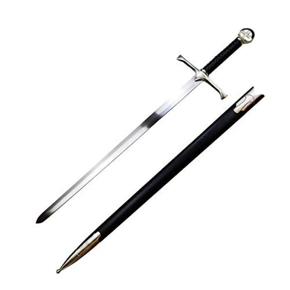 Medieval Sword One Hand Sword, Dull Blade. for Collection, Gift, Show and Fair Cosplay and LARP - color: Templar-Silver