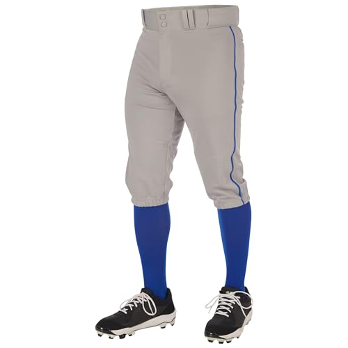 Champro Boys Triple Crown 2.0 Baseball Knickers with Braid - color: Grey, Royal, size: X-Large