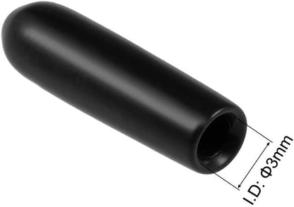 20pcs Rubber End Caps 3mm ID Vinyl Round End Cap Cover Screw Thread Protector Vinyl Bolt Screw Cover Caps Rubber Screw Caps Rubber Bolt Covers Caps - size: 3mm 20pcs