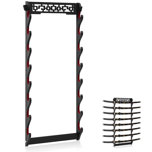 Katana Sword Rack Wall Mount, Hanging Stands for Sword Display,8 Tier - size: 8 Tier