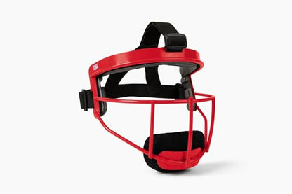 Defender Fielder’s Wire Mask - High-Impact Steel Infielder Face Guard for Softball & Baseball - Adult & Youth Sizes - Lightweight, Maximum Visibility & Secure Fit - color: Scarlet, size: Youth
