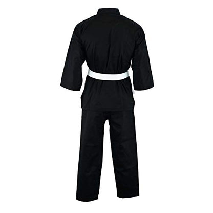 Ultimate - Taekwondo Gi Uniform - Kids Adults Unisex White Belt Included - color: Black, size: 7