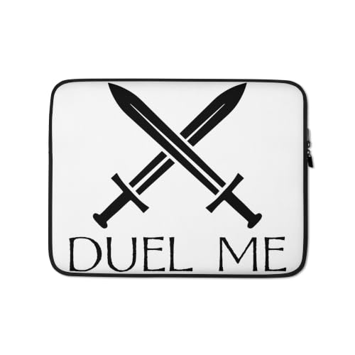 Duel Me Sword Fighting Medieval Knight European Graphic Laptop Sleeve - size: 13 Inches