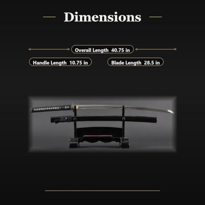 1045 Katana, Hand Forged Full Tang Japanese Sword | Classic Tsuba Series - color: Bamboo