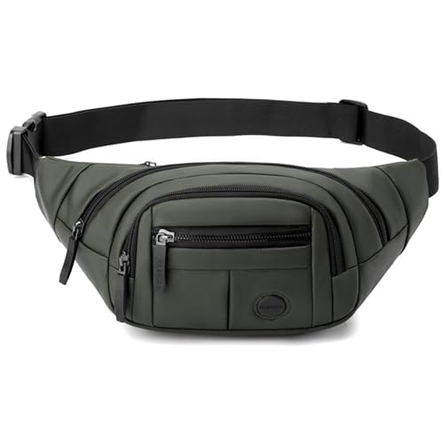 Large Fanny Pack for Men and Women, Crossbody Waist Bag with 4 Zipper Pockets Easy Carry Any Phone, Fashion Waist Pack with Adjustable Strap for Travelling, Hiking, Cycling, Running - Green - color: Green