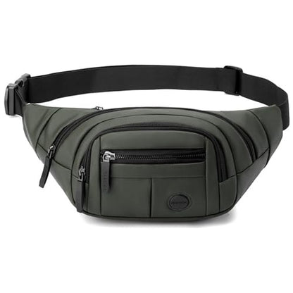 Large Fanny Pack for Men and Women, Crossbody Waist Bag with 4 Zipper Pockets Easy Carry Any Phone, Fashion Waist Pack with Adjustable Strap for Travelling, Hiking, Cycling, Running - Green - color: Green