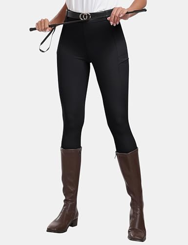 MoFiz Women's Horse Riding Pants Breeches Equestrian Pants Riding Tights - color: Black, size: XX-Large