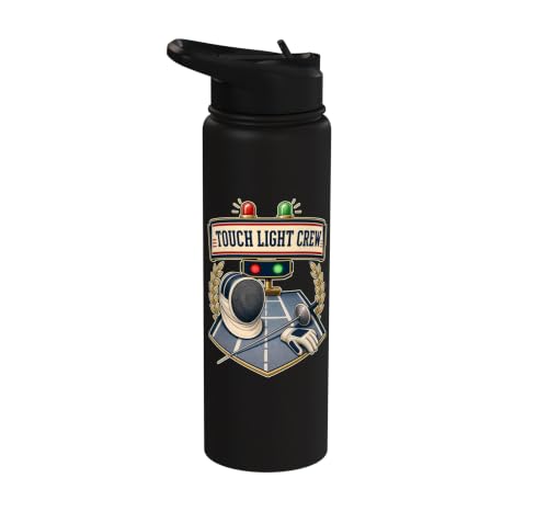 TOUCH LIGHT CREW Fencing Scoring Box Stainless Steel Insulated Water Bottle - color: Black
