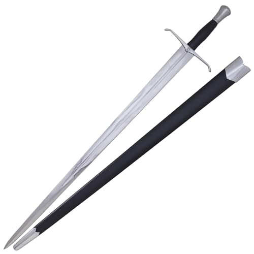 Armory Replicas™ Medieval Hand Forged Knight Sword EN45 Carbon Steel Full Tang with Scabbard - style: Medieval Double Edge Sword